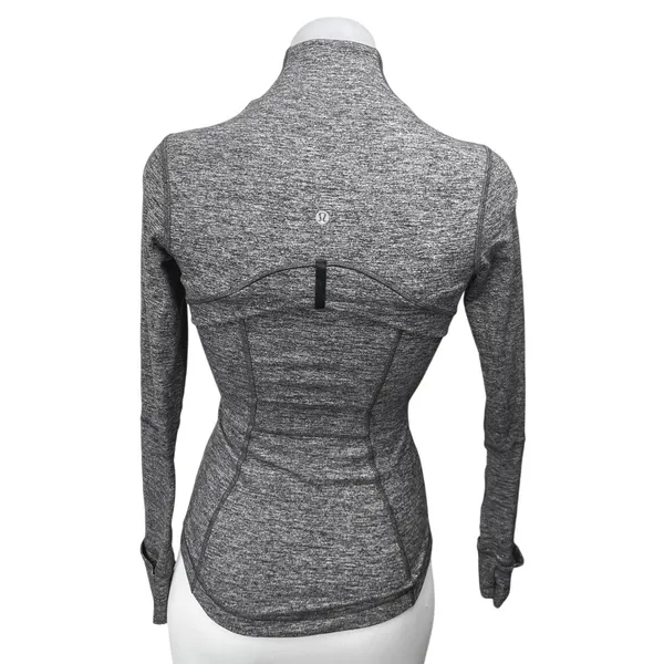 Lululemon Black Heather Swiftly Tech Long Sleeve Full Zip Athletic Jacket Top 2 - Image 2