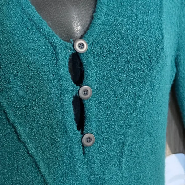 Royal Robbins Voyager Hooded Sweater Dress Lg Green Knit Henley Outdoor Gorpcore - Image 5