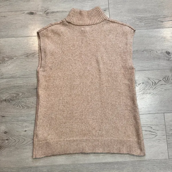 Sincerely Jules Xsmall XS Sleeveless Sweater‎ Knit Mock Neck Cable Knit Vest - Image 2