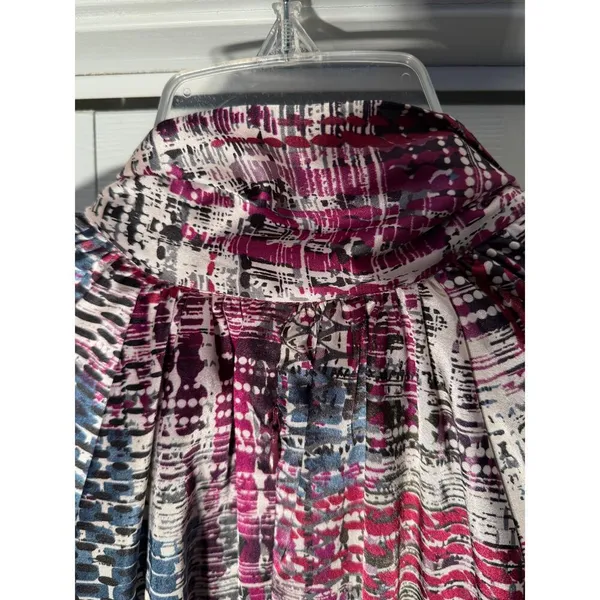 Adrianna Papell Women's Plaid Jabot Shift‎ Dress Purple Size 14 - Image 7