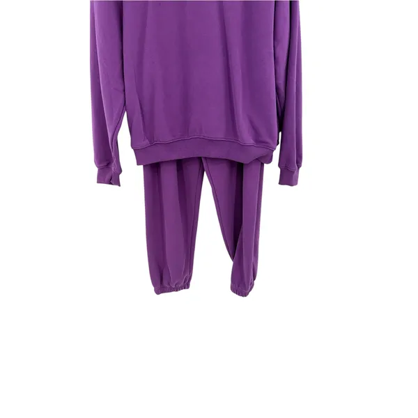 SLA The Label Plum Oversized Sweatshirt Jogger Matching Set Purple S M - Image 5