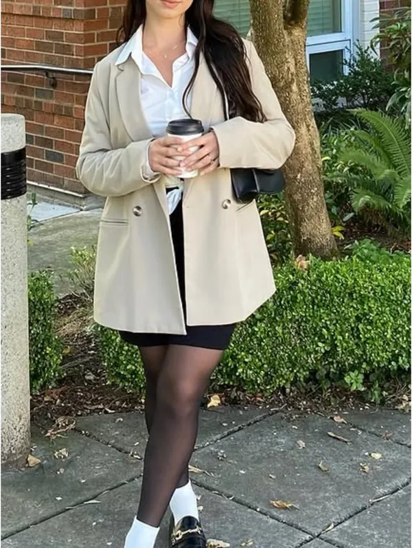 Beige H&M Blazer Oversized - Image 5