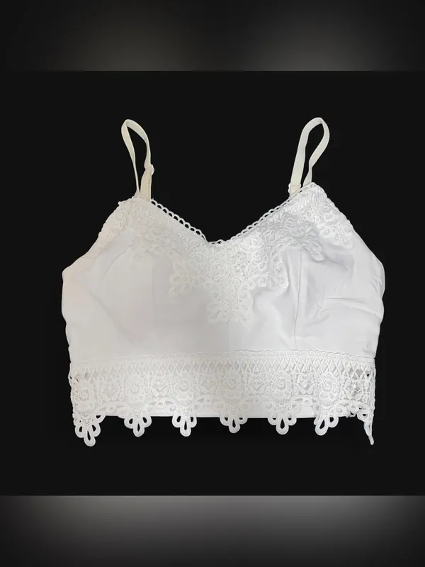 Mudd White lace crop top/bralette - Image 2