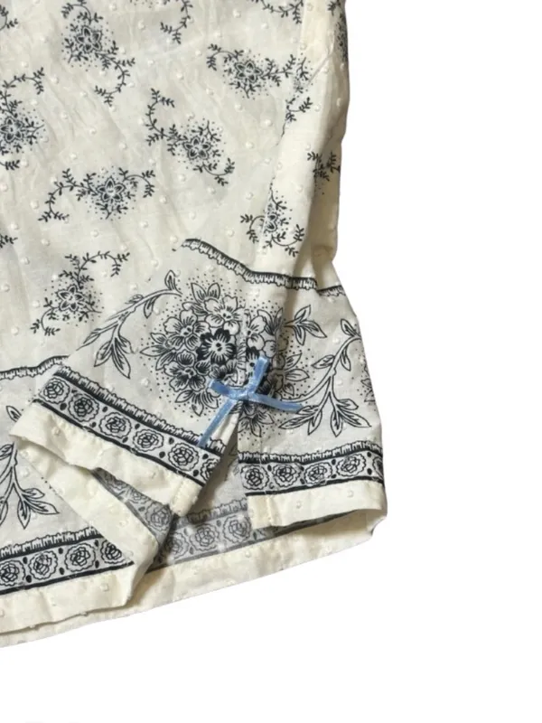 Vintage E By Eloise Anthropologie Swiss Dot Pajama Set Small Toile Floral - Image 9