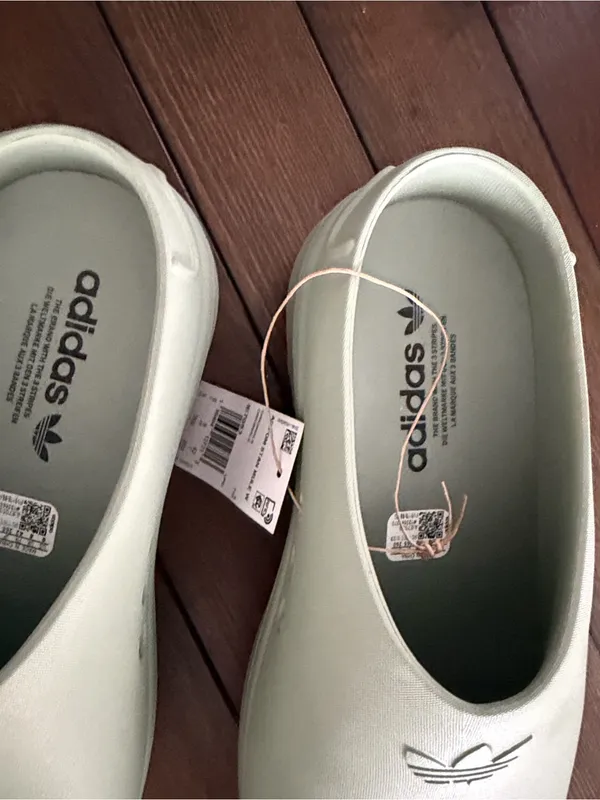 Adidas adiFOM Stan Mule Clogs Silver Green Women’s Size 8 New with Tags - Image 5