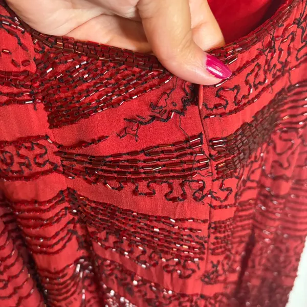 Vintage Y2K silk beaded ombre formal dress - Image 6