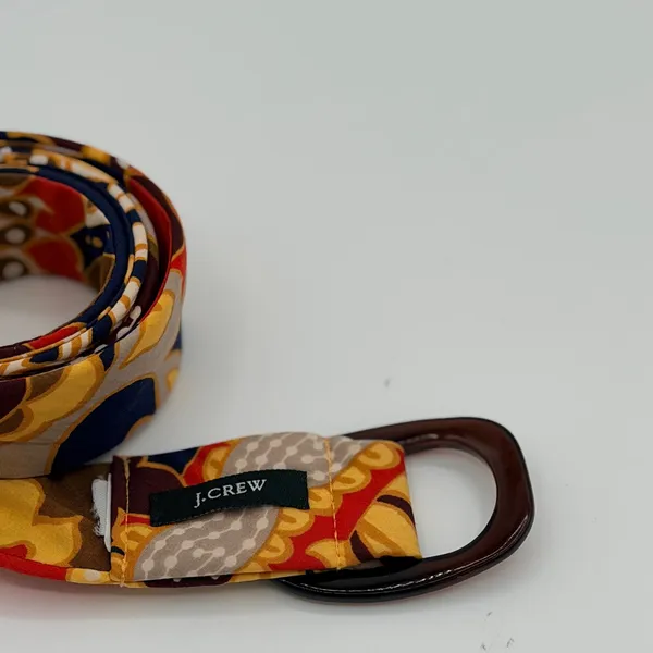 J.Crew Fabric D-Ring Belt Size L Multicolor Paisley Boho Preppy Retro Adjustable - Image 6