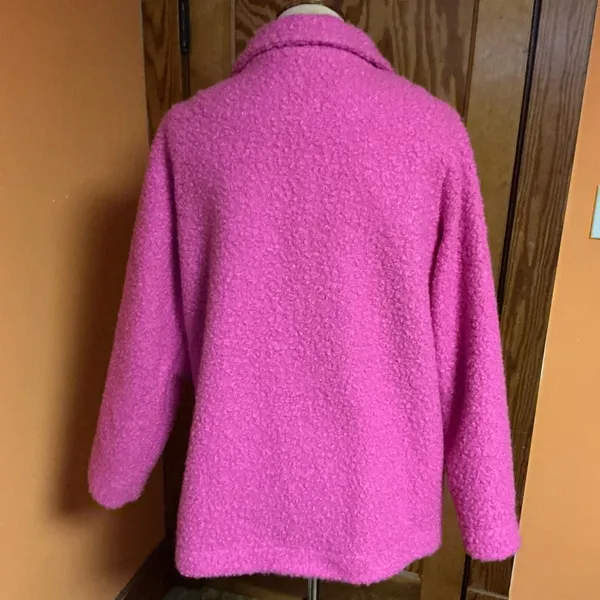 Cozy Casual Cozy Co. Alexandria Fleece Teddy Pea Coat Hot Pink Jacket - Image 10