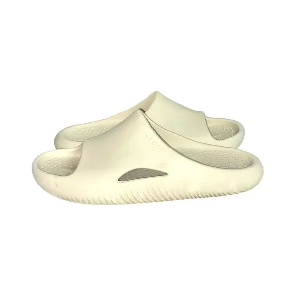 Crocs Mellow Recovery Thick Cushioned Slip-On Slide Sandals In Bone Size 9 - Image 4