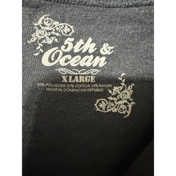 5th & Ocean Boston Red Sox Long Sleeve Graphic Tee XL Slim Fit Charcoal Gray Womens Baseball - Image 9