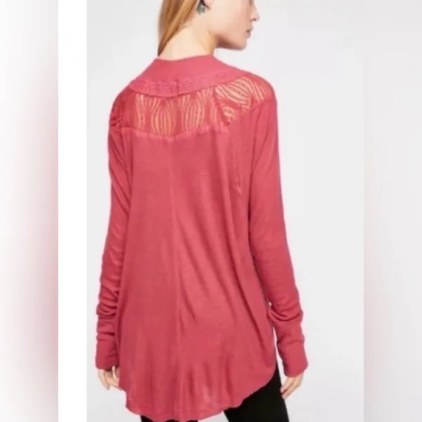 Free People Spring Valley lace trim top size‎ small - Image 4