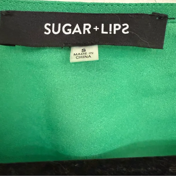 Sugarlips Emerald Ruffle Sleeve Blouse Size Small - Image 3