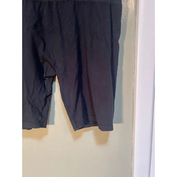 Women's Athletic Short Bike Short Black Pull On High Rise 9" Inseam Stretch Flaw - Image 4