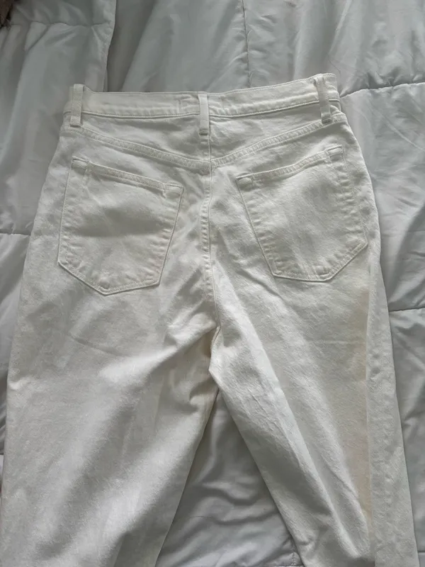Abercrombie White Slim Straight Jeans High-Rise The Ultra - Image 3