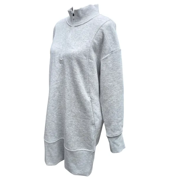 Xersion -875 NWT Womens Classic Fleece Quarter Zip Sweatshirt‎ Dress Gray Size M - Image 2