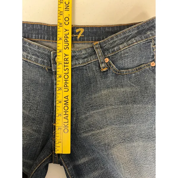 SEVEN7 Bootcut Jeans Women 32 Blue Boot Stretch Medium Wash Embroidered Low Rise - Image 5