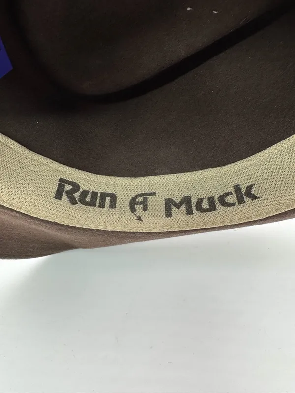 Run A Muck Brown Wool Felt Cowboy Hat NWT Adult Unisex Size L Western Cross - Image 4