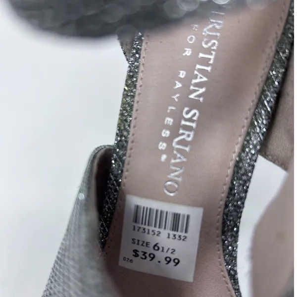 Christian Siriano for Payless Silver Sparkle High‎ Heel Shoes Size 6 1/2 NWT - Image 8