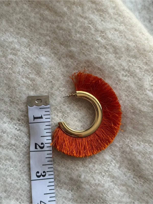 ZARA Fringe Hoop Earrings - Image 3