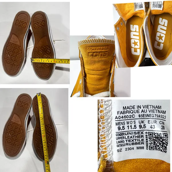 Carefully Chosen ❤️ mustard yellow Converse high tops Size W 11.5/M 9.5 - Image 11