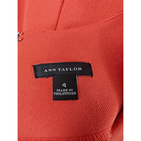 Women’s Ann Taylor Ruffle Hem Dress Coral Size 4 - Image 5
