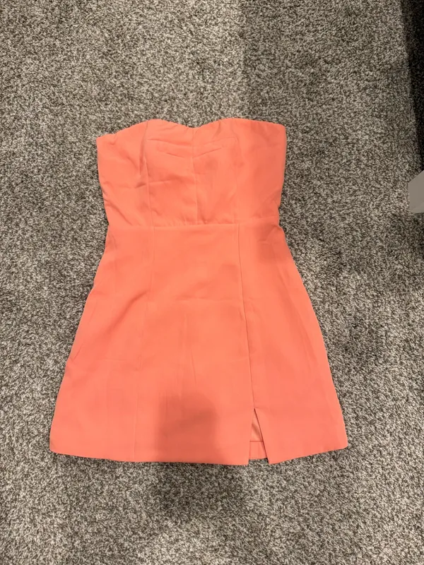 Hello Molly Can’t Stop This Dress Orange- Strapless - Image 2