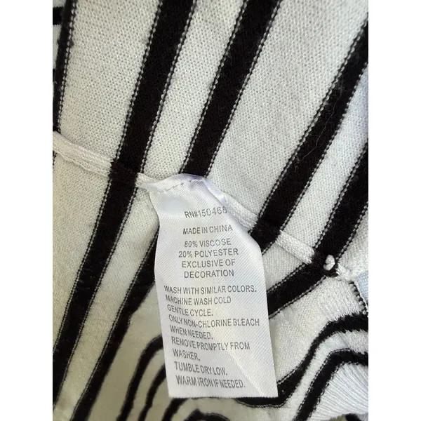 Market & Spruce Striped Sweater Elbow Patches Black White Long Sleeve Size 3X - Image 3