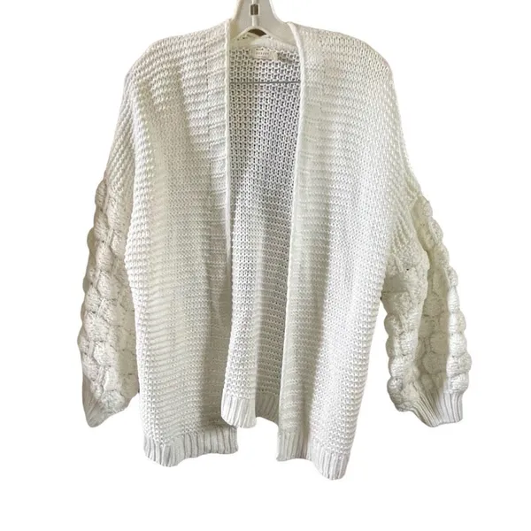 Harper Heritage size M loose weave oversized balloon popcorn sleeves cardigan. - Image 2