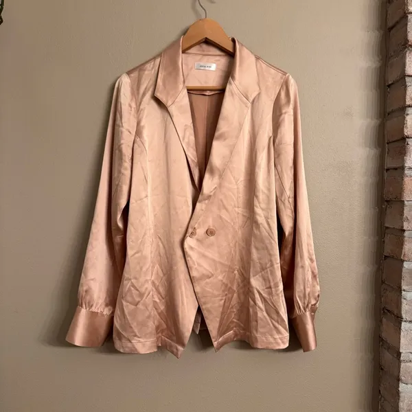 ANINE BING Silk‎ Satin Isabella Blazer Blouse - Image 2
