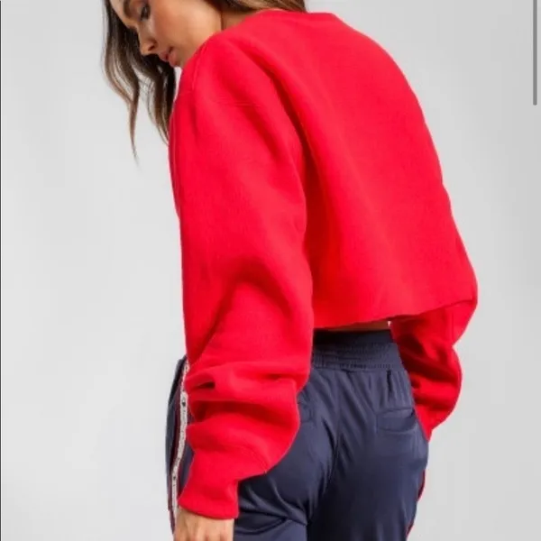 Champion Reverse Weave Red Cropped Sweatshirt‎ WL827 Small - Image 11