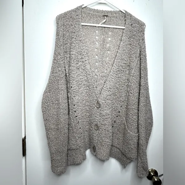 FREE PEOPLE FALL FRIEND CARDI CARDIGAN~OVERSIZED MARLED KNIT SWEATER.Size XS. - Image 3