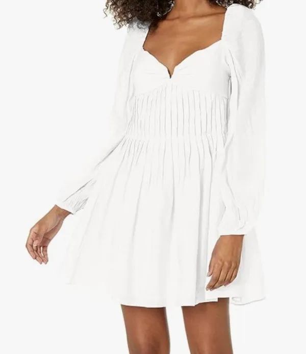 ASTR the Label x Revolve Carina Dress Boho Puff Sleeve Cottage Core romantic Wedding Mini Dress Large - Image 4