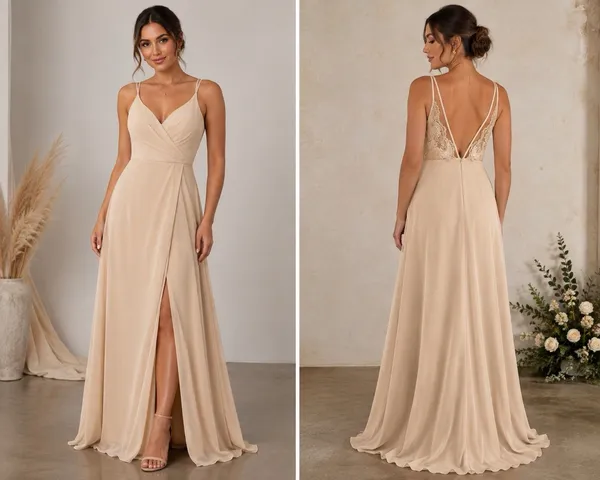 Azazie "Thana" Dress Champagne~Bridesmaid Formal Event Prom Wedding Size A16 NEW - Image 2