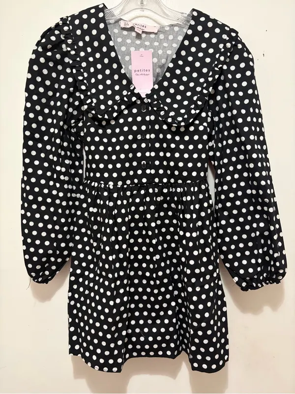 Miss Selfridge Petite Polka‎ Dot Print Mini Dress Sz. 6P NWT - Image 2