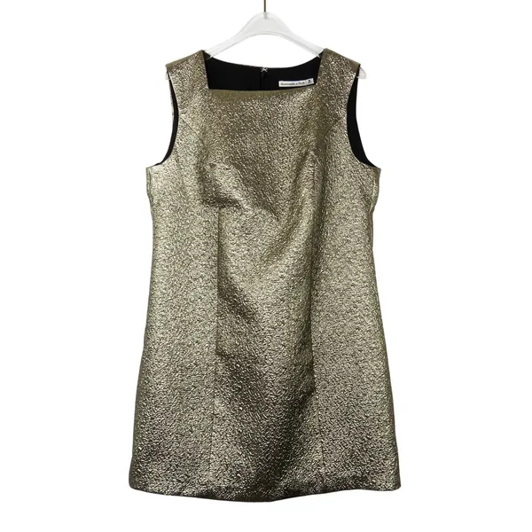 Abercrombie & Fitch Gold Metallic Sleeveless Mini Dress Medium Party Cocktail - Image 5