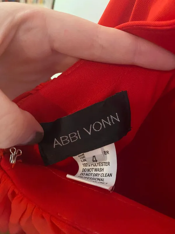 Abbi Vonn Red Embellished Prom Dress - Image 5