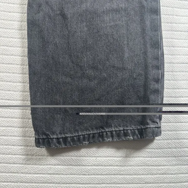 Aeropostale 90's Baggy Black Wash Button Fly Distressed Denim Jeans Size 0 - Image 11