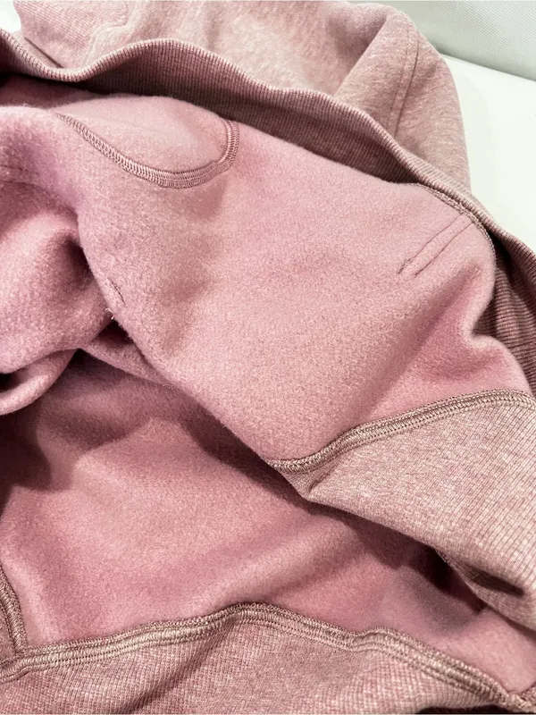 Lululemon Scuba Oversized Half-Zip Hoodie Heathered Pink Taupe Size XS/S Fleece - Image 13