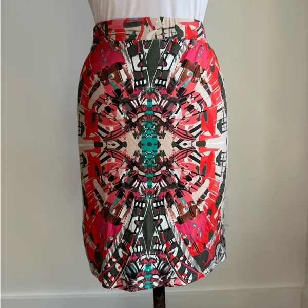 Anthropologie Maeve Ligeia Faux Wrap Mini Skirt Tribal Print Small - Image 7