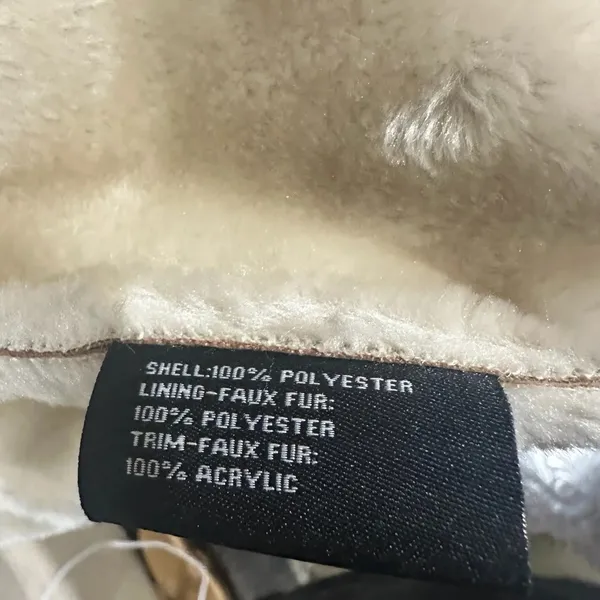 Vintage KC Collections Women’s XL‎ Beige Faux Fur Hooded Jacket Coat - Image 9