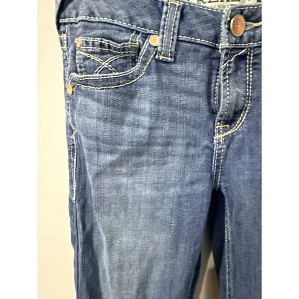 Ariat Real Denim Jeans Women' 12 Short Blue Mid Rise Boot cut Medium Wash Y2K V - Image 2
