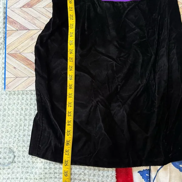 Jessica McClintock Gunne Sax Dress 11/12 Black‎ Velvet Purple Satin 80s HCO Prom - Image 11
