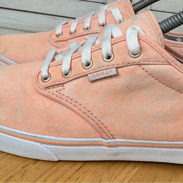 Vans Authentic Marled Peach Lace‎ Up Sneakers Shoes Peach Orange White 8.5 - Image 6