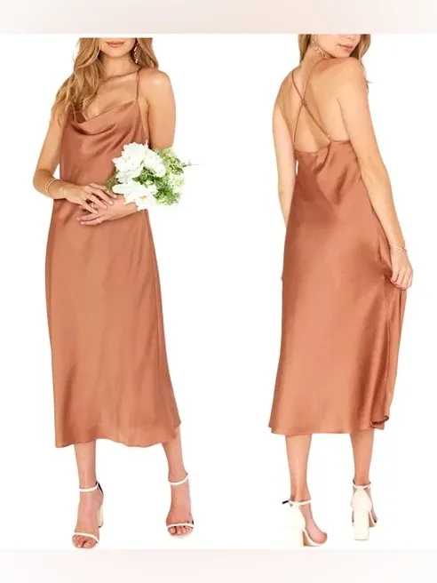Show Me Your Mumu Verona Cowl Midi Dress Large - Image 2