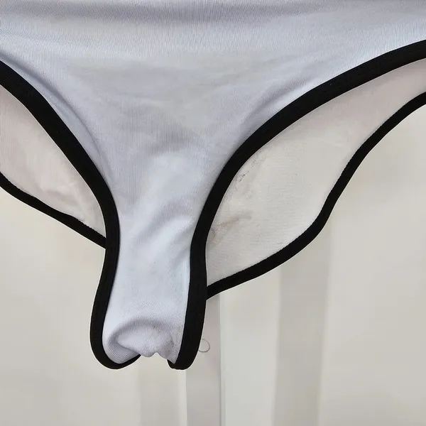 Victoria Secret Pink Active White Black Cheeky Bikini‎ Bottoms Swim Size Medium - Image 5