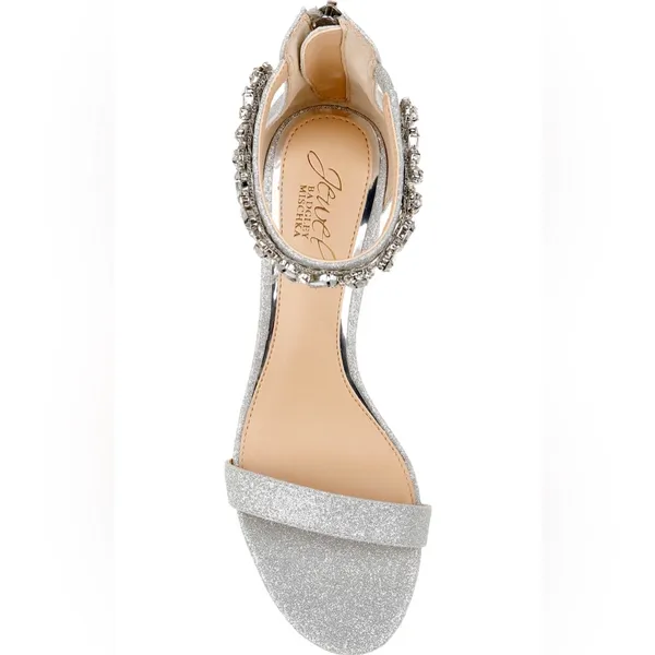 NEW Badgley Mischka Catalina Ankle Strap Heels with Silver Accents Size 8‎ A16 - Image 4