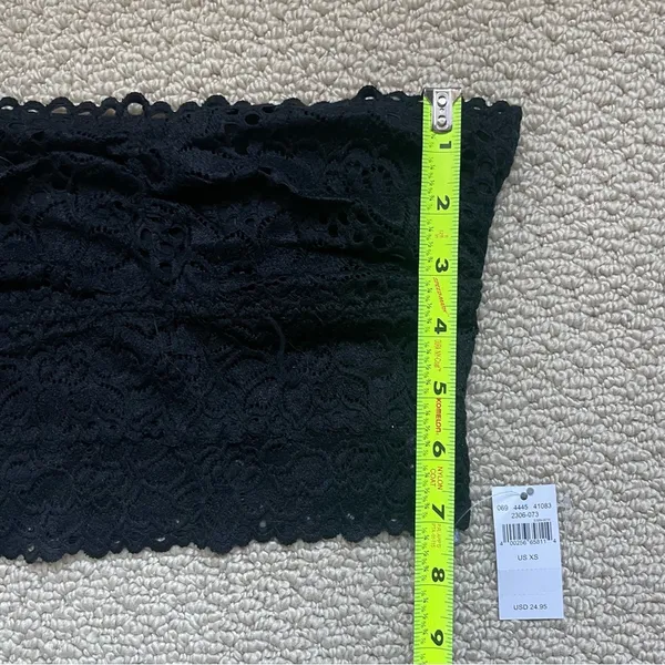 Aerie Black Lace Strapless Bandeau Top XS NWT - Image 4