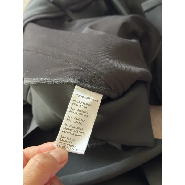 Good American Women'sS cuba Boss Straight Trouser Black Pants Stretchy Sz 12 - Image 6