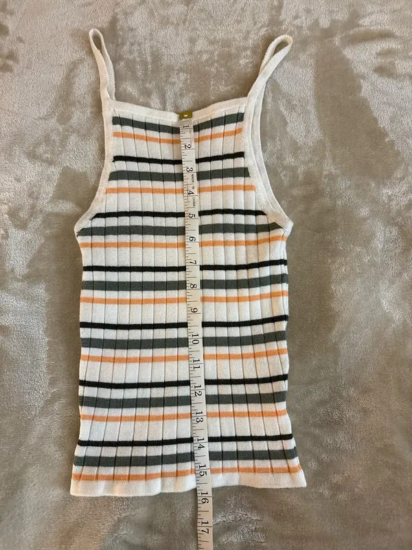 Fitz + Eddi Stripe Ribbed Stretch Cami Tank Top Size Small - Image 5
