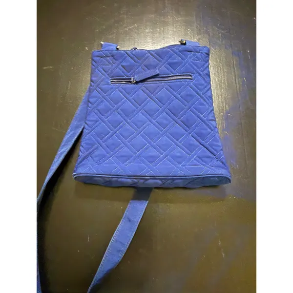 Vera Bradley Blue Quilted Microfiber Crossbody Bag Adjustable Strap Zip Pockets - Image 5
